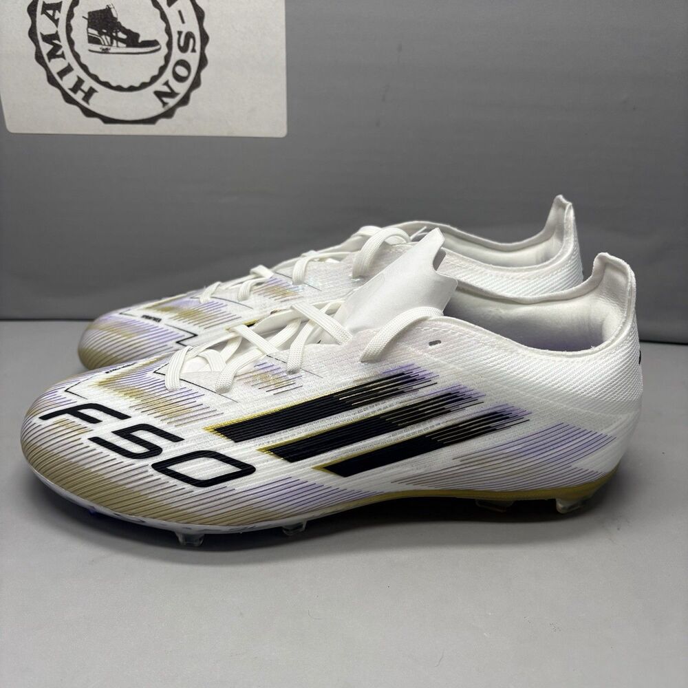 Adidas F50 Elite FGJ Soccer Cleats Lace-Up Low Top White/Gold/Purple JH7713 Sz 6